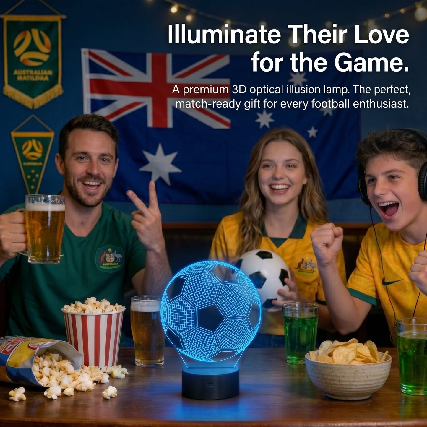 3D Soccer Night Light
